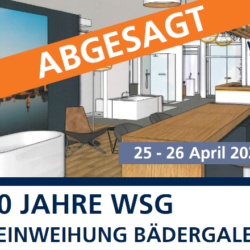 WSG Banner Absage Einweihung Bädergalerie 2.0