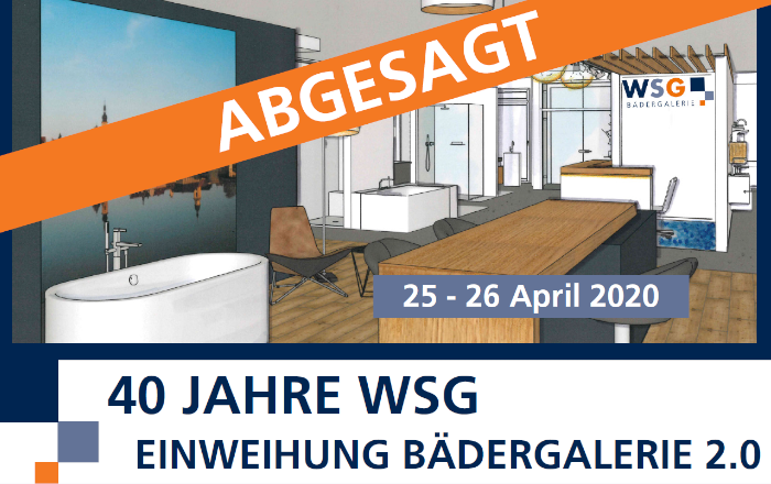 WSG Banner Absage Einweihung Bädergalerie 2.0